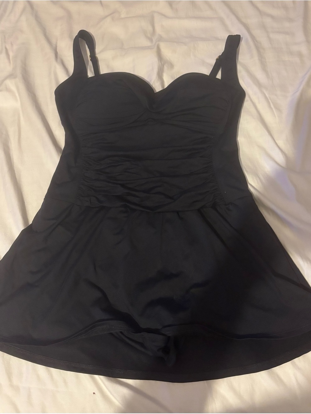 La Blanca Black One-Piece Swimdress with Adjustable Straps